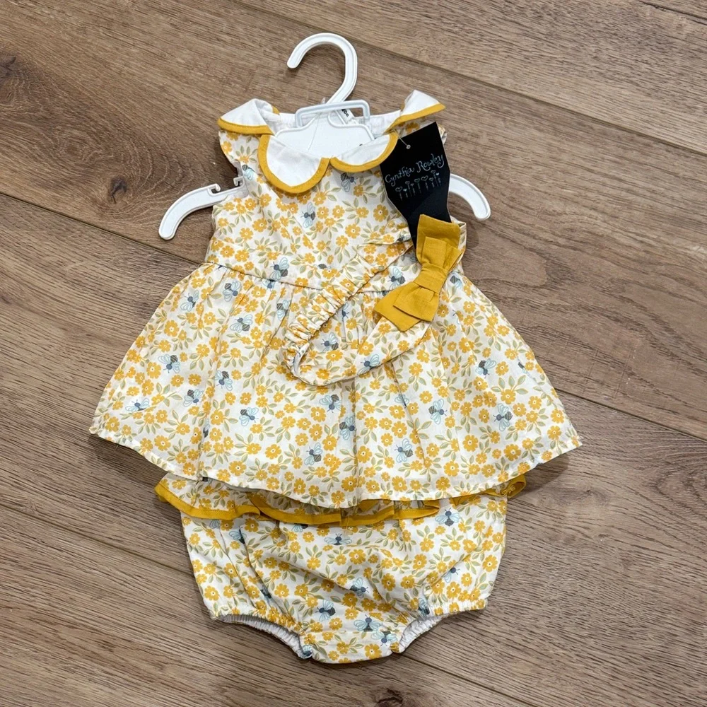 Cynthia Rowley Yellow Floral Diaper Cover Set